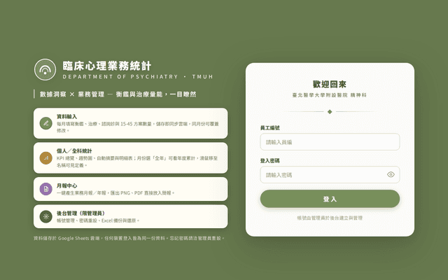 精神科臨床心理業務統計