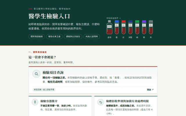 醫學生檢驗入口