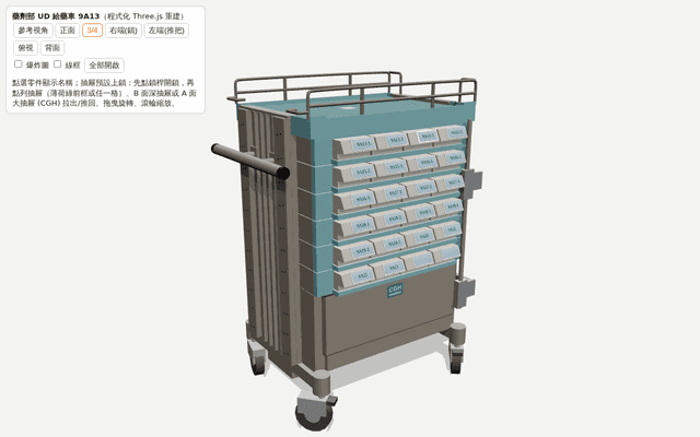 藥劑部 UD 給藥車 9A13 3D 模型