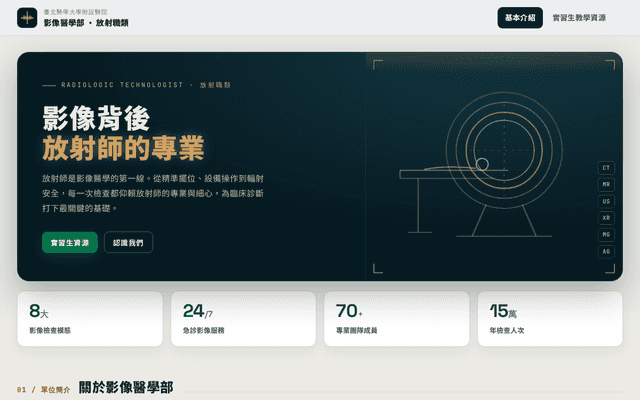 臺北醫學大學附設醫院 · 影像醫學部 · 放射職類