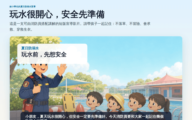 夏日防溺水宣導：小朋友玩水安全