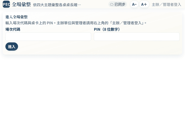 全場彙整 · PEC 訓練課程