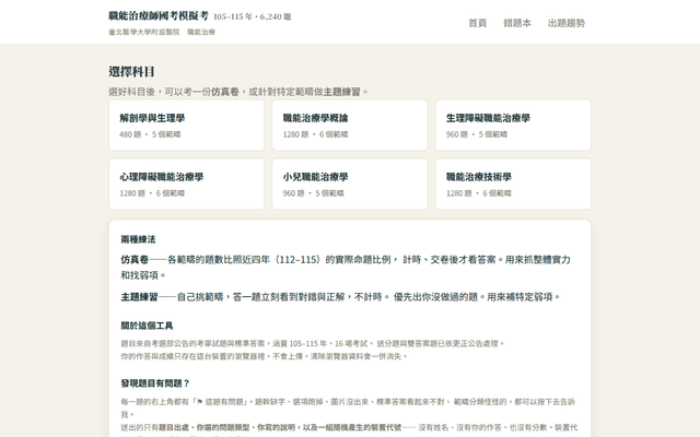 職能治療師國考模擬考